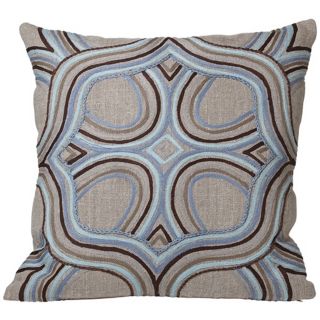 Global Bazaar Artista Blue 18" Square Throw Pillow   #W7844
