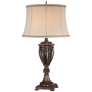 Traditional Bronze Open Urn Base Table Lamp   #T8586