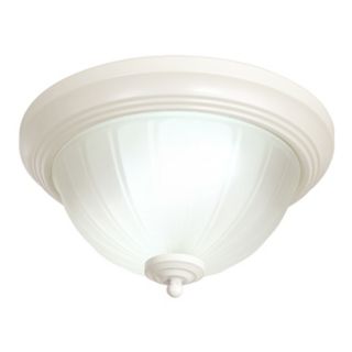 White 11" Wide Frosted Melon Glass Ceiling Light   #35701