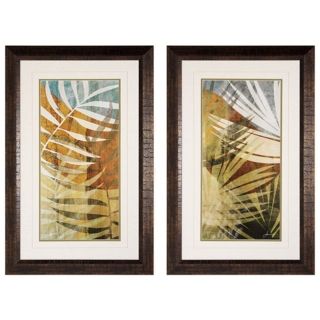 Palm Frond I and II 34" High Framed Wall Art   #P2299
