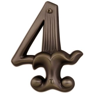 Alhambra Aged Bronze Finish House Number 4   #P2149