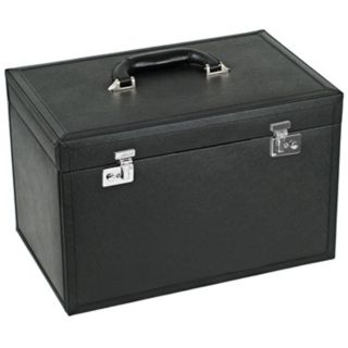 Queens Court Extra Large Noir Leather Jewelry Box   #V5583