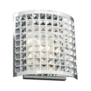 Deco Crystal and Chrome 12" High Wall Sconce   #H3921