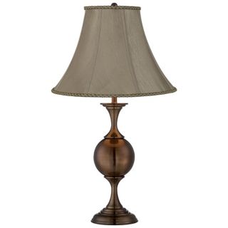 Chocolate Fabric Bronze Center Sphere Table Lamp   #U5626 02825
