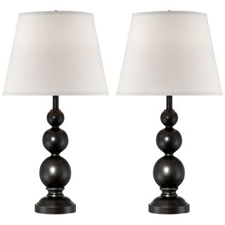 Set of 2 Stacked Metal Sphere Bronze Table Lamps   #V1900