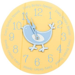 Bird 14" Wide Yellow Children's Wall Clock   #Y9201