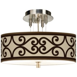 Cambria Scroll Giclee 14" Wide Ceiling Light   #55369 P1992