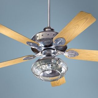 52" Quorum Hudson Galvanized Patio Ceiling Fan with Light   #U6067 U9975