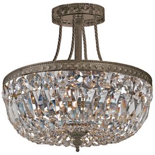 Crystorama Traditional 12" High Bronze Crystal Ceiling Light   #V8815