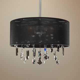 Around Town Crystal and Black 15" Wide Pendant Chandelier   #U5476