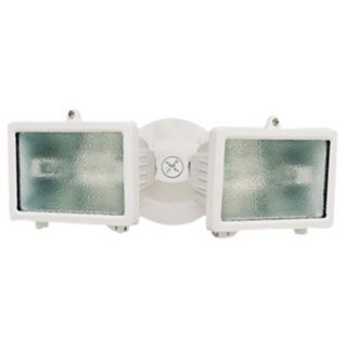 White Finish 12 1/4" Wide Twin Halogen Security Light   #K6535