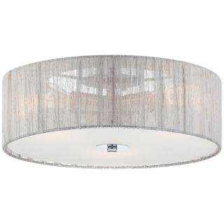Possini Sheer Silver Fabric 16" Flushmount Ceiling Light   #96365
