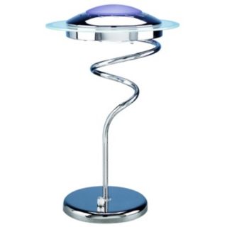 Lite Source Blue Glass Spiral Desk Lamp   #82448