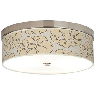 Floral Silhouette Giclee 14" Wide CFL Nickel Ceiling Light   #H8796 T5802