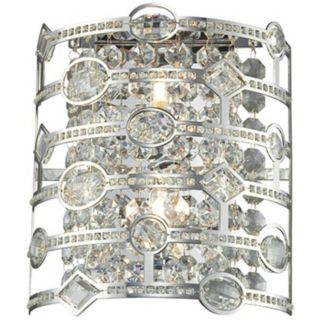Mica Collection 15" High Chrome and Crystal Wall Sconce   #W5080