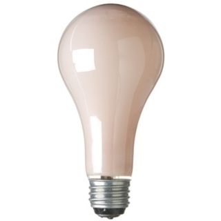 way light bulb. Soft pink color. A 21. 50 watt, 100 watt and 150