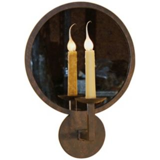 Laura Lee Round Mirror 19" High Wall Sconce   #T3583