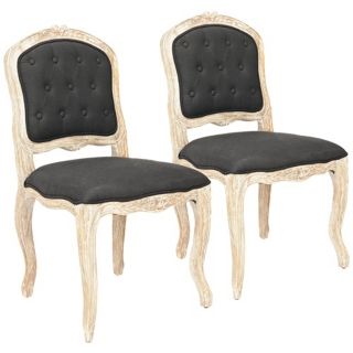 Safavieh Set of 2 Carissa Black Side Chairs   #W9805