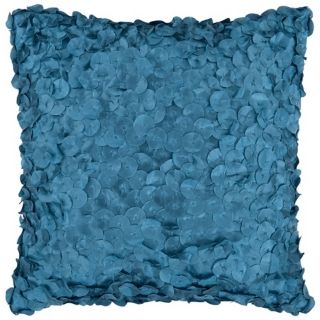 Surya Circle Applique 18" Square Pacific Blue Accent Pillow   #V2919