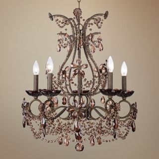 Crystal Parlor 22" Wide Amber Glass Chandelier   #W8418