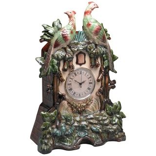 Danube 22 1/2" High Porcelain Bird Clock   #V5384