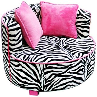 Tween Minky Zebra Redondo Chair   #X1646