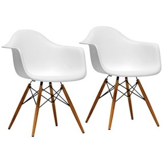 Set of 2 Pascal White Plastic Side Chairs   #W5901