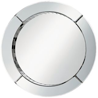 trim. Large section of mirror has a 17 diameter. 22 wide. 3 inset