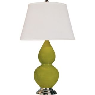Robert Abbey 22 3/4" Apple Green Ceramic and Silver Lamp   #G6619
