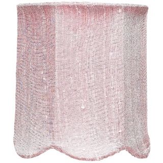 Pink Scallop Silk Drum Shade 4x4x4.75 (Clip On)   #Y4181