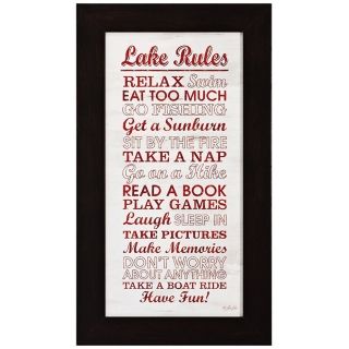 Lake Rules 21 High Framed Lakeside Quote Wall Art