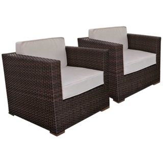 Atlantic Bellagio 2 Piece Off White Outdoor Armchair   #X6367