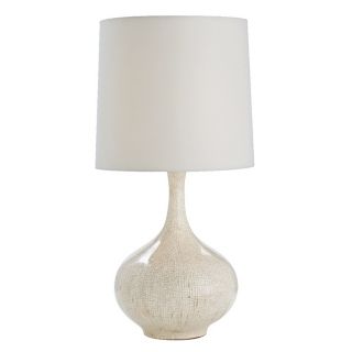 Feye Stained Ivory Crackle Porcelain Table Lamp   #M6063