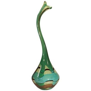 Dale Tiffany La Mesa Long Neck Hand Blown Art Glass Vase   #X4862