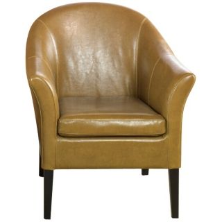 1404 Camel Leather Club Chair   #W6159