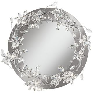 Crystal Petal  24 1/2" Wide Lighted Wall Mirror   #W0958