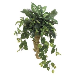 Palm and Pothos in Resin Faux Foliage Wall Sconce   #N6772