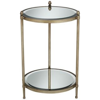 Gloria Antique Brass Mirror Accent Table   #W2016
