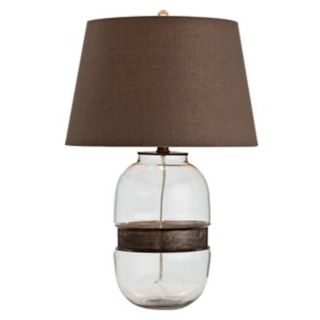 Garrison Vintage Brass and Glass Table Lamp   #M6070
