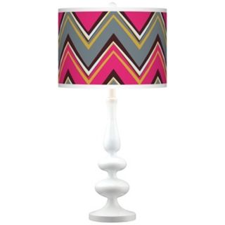 Stacy Garcia Chevron Pride Pink Giclee Paley White Table Lamp   #N5729 Y3345
