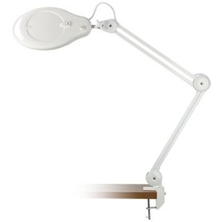 Rolo White LED Desk Lamp with Magnifier   #X4615