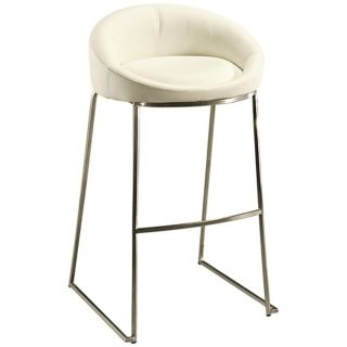 DiSinistra 26" Stainless Steel and Ivory Counter Stool   #Y5344