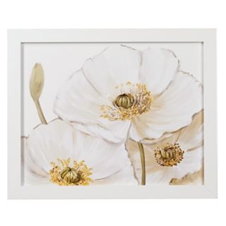 White Poppies Close Ups Framed Print 28" Wide Wall Art   #K4914