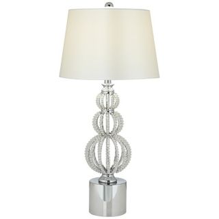 Beaded Stacked Spheres Crystal Table Lamp   #X0322