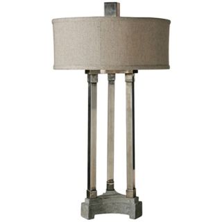 Uttermost Risto Tri Column Brushed Aluminum Table Lamp   #X1122
