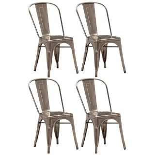 Set of 4 Zuo Modern Elio Gunmetal Dining Chair   #V7408
