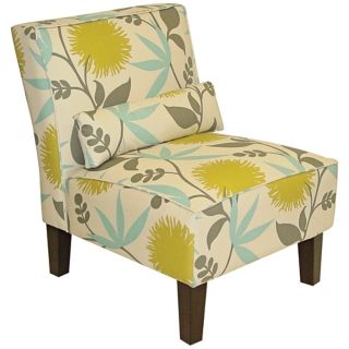 Aegean Dandelion Print Armless Chair   #N6109