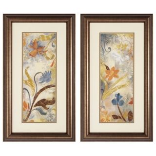 Floral Scroll III and IV 28" High Framed Wall Art   #P2283