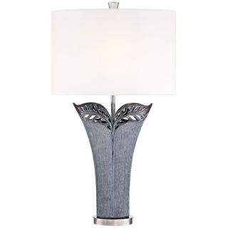 Kathy Ireland Makena Grey Ceramic Table Lamp   #U2813