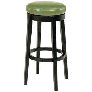 Wasabi Green Leather 30" High Backless Swivel Bar Stool   #J4483